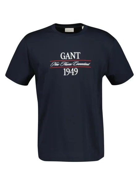 GANT Tricou roșu / negru alb