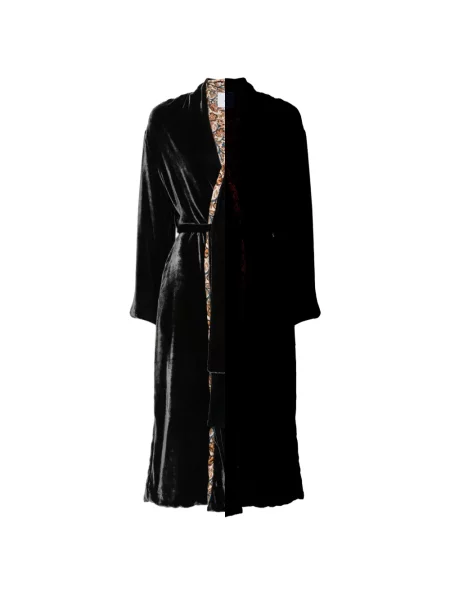 Geacă Why Ci de catifea cu model floral negru