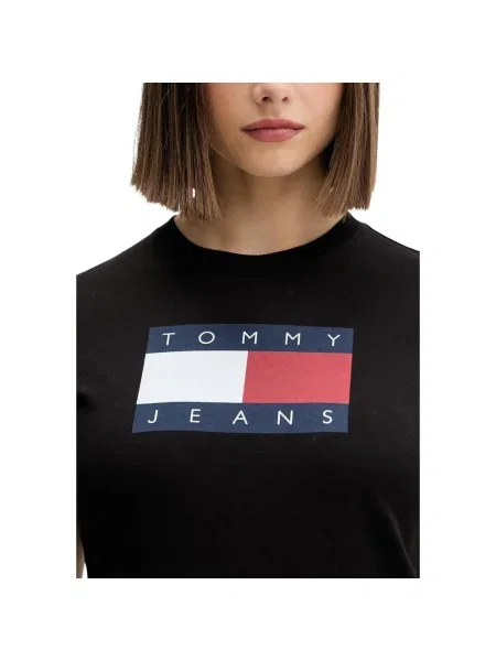 Tommy Jeans Tricou Flag negru