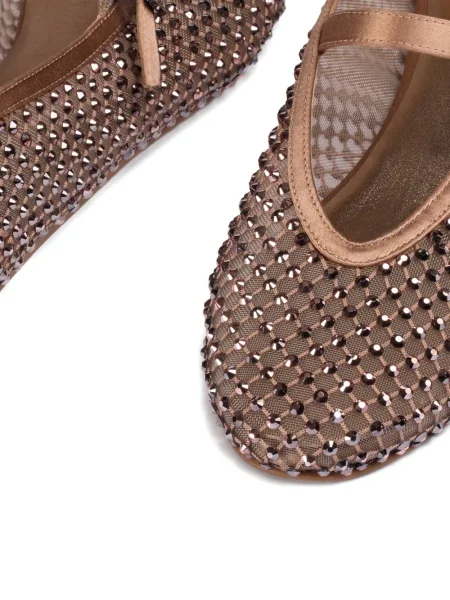 Balerini Le Silla din satin de cristal maro