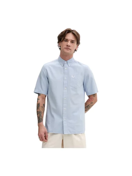 Fred Perry koszula regular z kołnierzykiem button-down niebieski