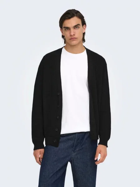 Only & Sons Kardigán ONSROME' čierna