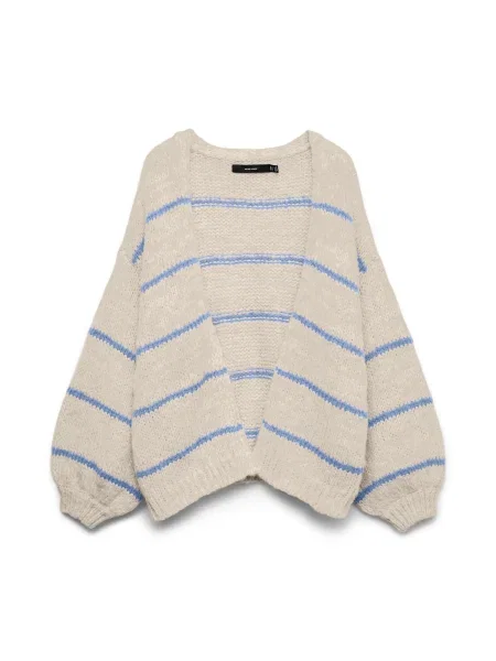 VERO MODA Geacă tricotată VMMaybe albastru deschis / lână alb