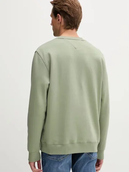 Tommy Jeans bluza z bawełną zielona