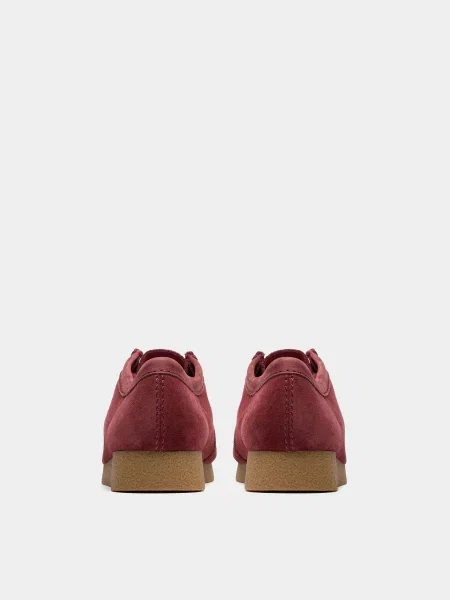 Ботинки Clarks из нубука бордовые
