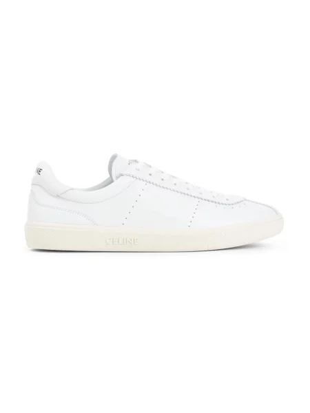 Sneakersy Céline sznurowane skórzane z logo białe
