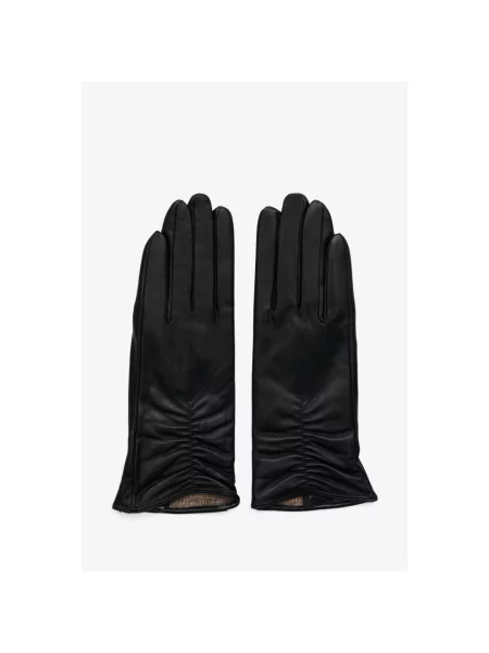 Рукавички шкіряні Estro чорні