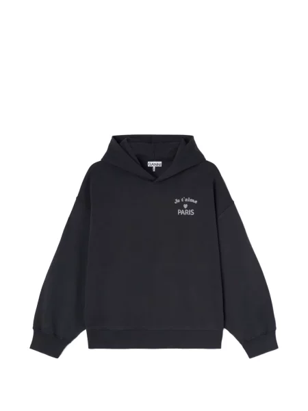 Hanorac cu glugă Ganni negru