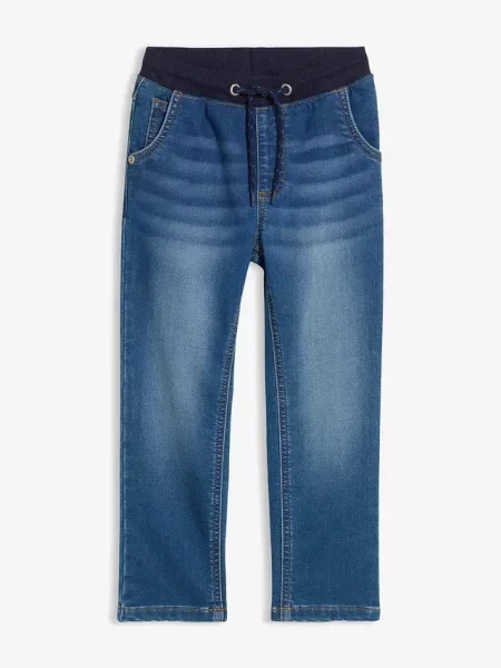 Dżinsy dresowe z gumką w talii regular fit straight niebieskie