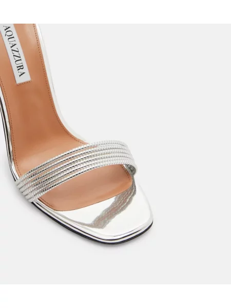 Sandale Aquazzura din piele argintiu