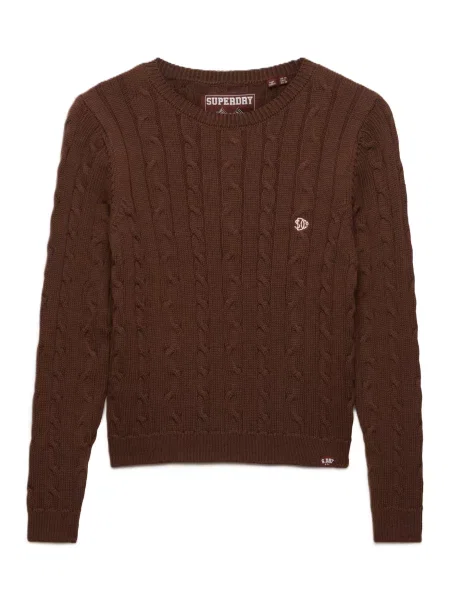 Superdry & Co Sveter Essentials gaštanová