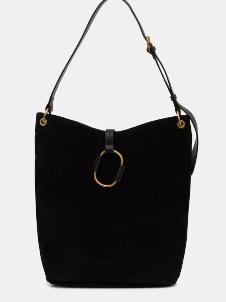 Geanta hobo Twinset din piele negru