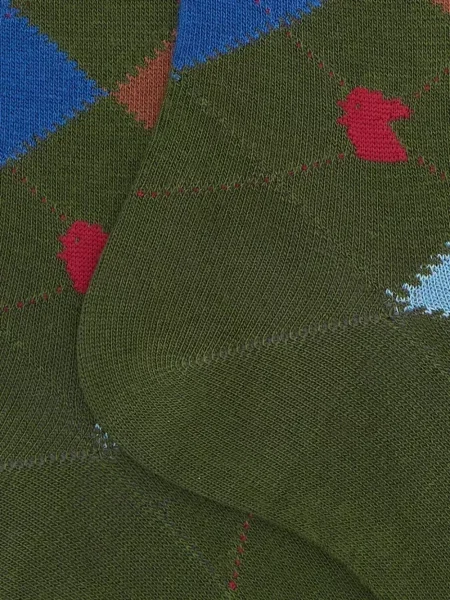 Șosete Gallo cu model argyle verde