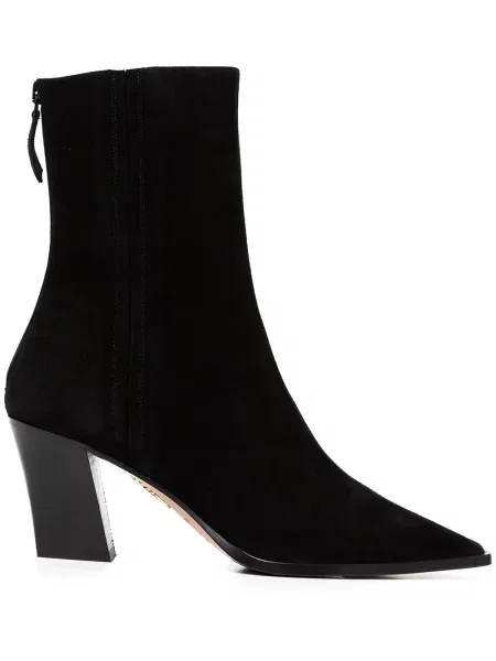 Cizme scurte Aquazzura din piele de căprioară negru