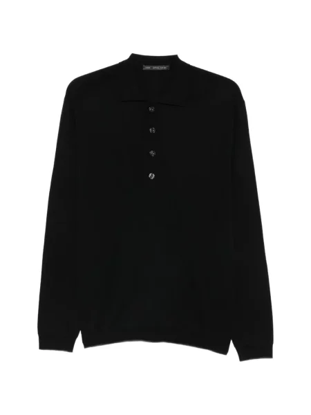 Lung tricou polo Low Brand negru