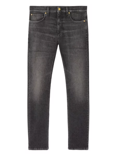 Džíny Versace s výšivkou šedé