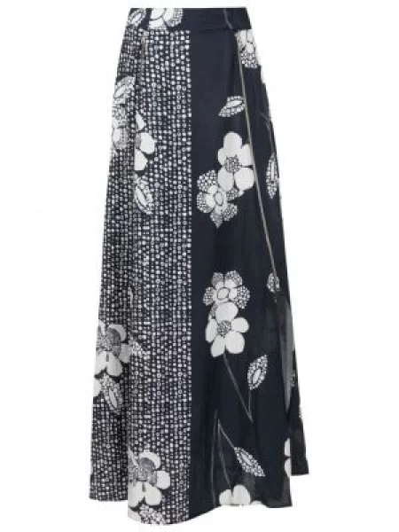 Fustă Amir Slama cu model floral cu imagine negru
