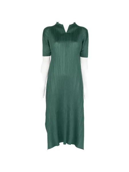 Rochie midi Pleats Please Issey Miyake verde