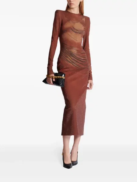 Stras rochie maxi Balmain maro