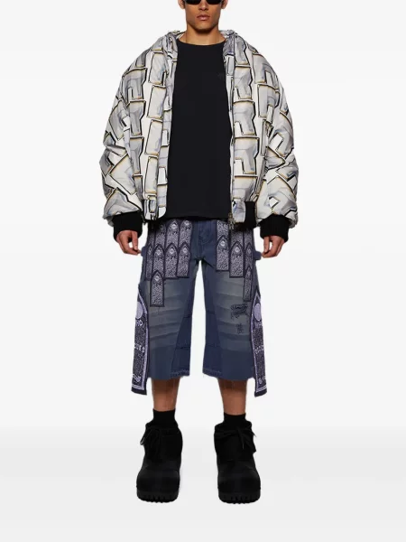 Geacă Rrr123 cu imagine cu imprimeu abstract alb