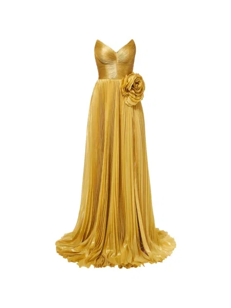 Rochie Iris Serban cu model floral cu aplicații