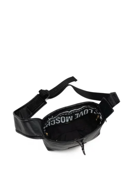 Torbica Love Moschino s autogramom s vezicama crna