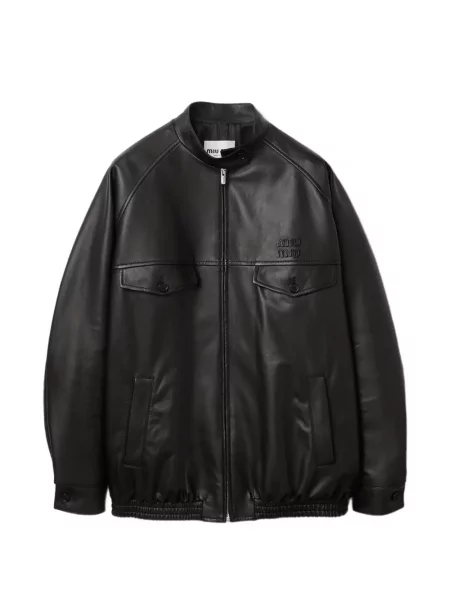 Geanta de piele Miu Miu negru