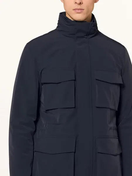 Reiss Bunda Fieldjacket Glick S Odnímatelným Límcem tmavě modrá