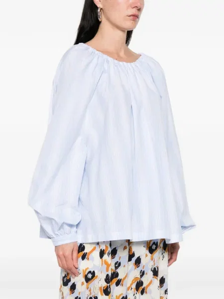 Top Marni cu dungi lung albastru