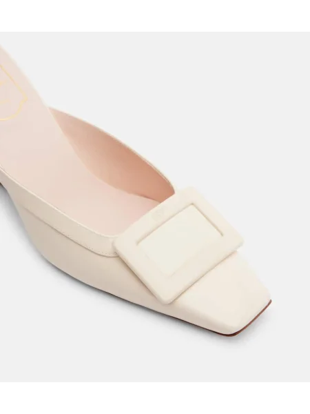 Pantofi cu toc Roger Vivier din piele de lac alb