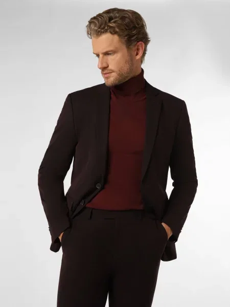 Finshley & Harding Garnitur Mężczyźni Slim Fit jednolity 48 brązowy
