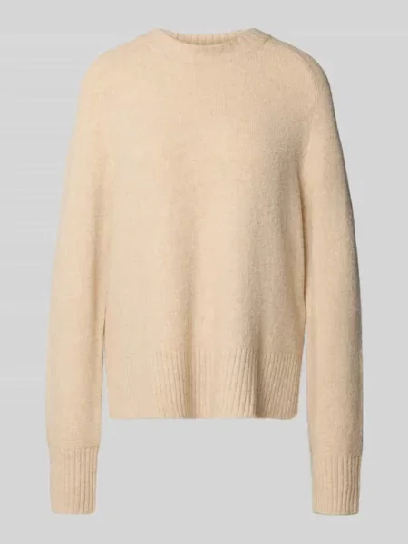 Sweter z dzianiny o kroju relaxed fit z dodatkiem wełny z alpaki model ‘Passy’ Opus beżowy