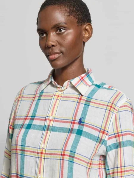 Bluzka koszulowa o kroju oversized z czystego lnu Polo Ralph Lauren biała