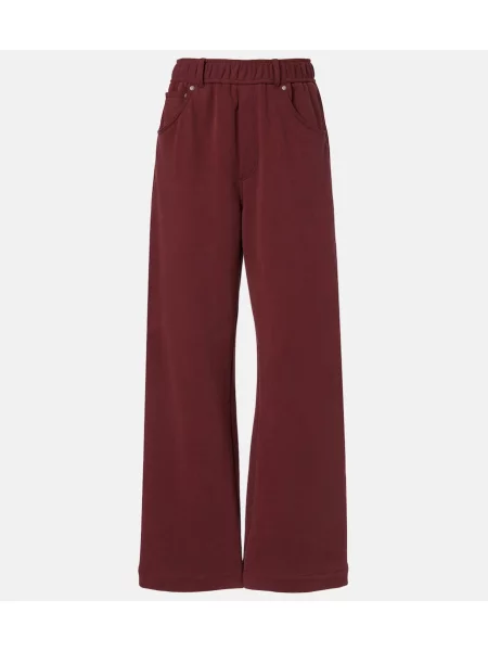 Pantaloni sport Brunello Cucinelli din jerseu maro