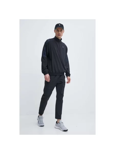 Spodnie cargo Reebok ze stretchu czarne