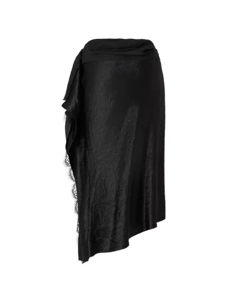 Fustă Pinko asimetrică din dantelă negru