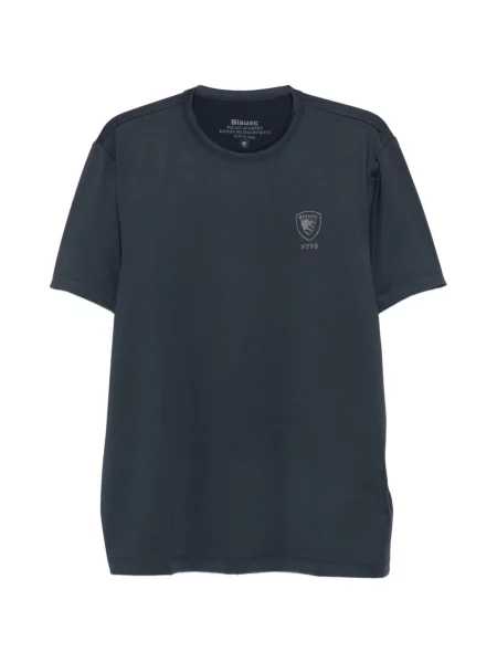 Tricou Blauer cu imagine cu decolteu rotund albastru