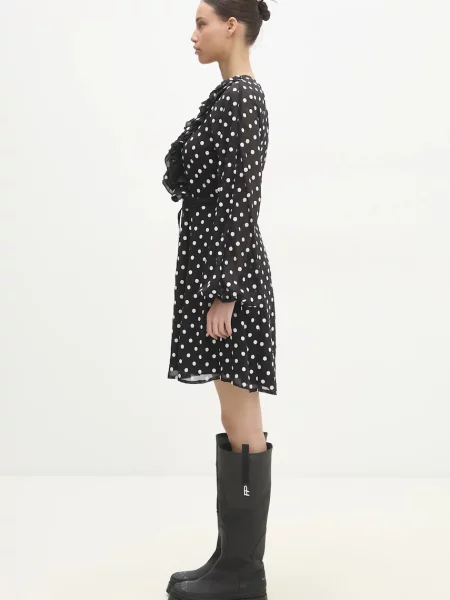 Сукня Rotate Chiffon Ruffle Mini mini розкльошена чорний