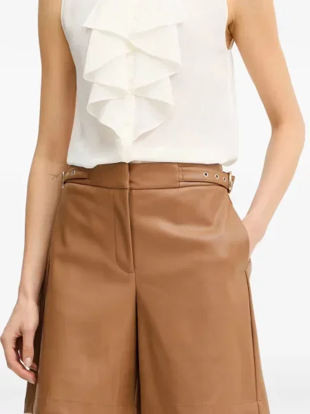 Pantaloni scurți Fracomina din piele maro