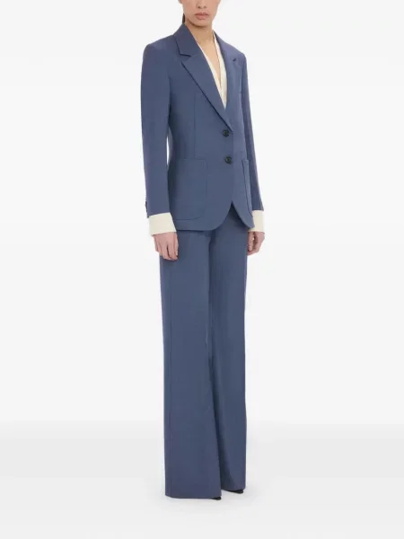 Μάλλινος μπλέιζερ Victoria Beckham μπλε