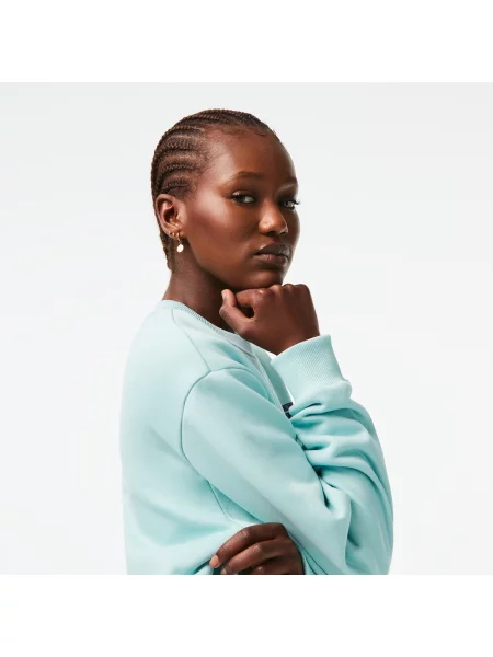 Lacoste Aktywny Sweter Oversize Z Okrągłym Dekoltem I Nadrukiem W Kolorze Jasnozielonym zielony