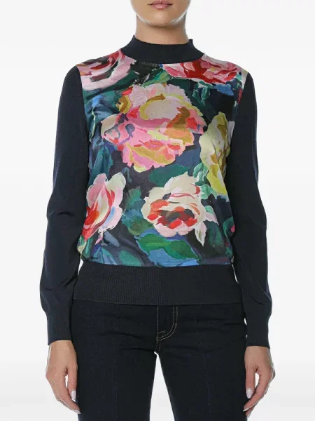 Pulover Ted Baker cu model floral cu imagine albastru