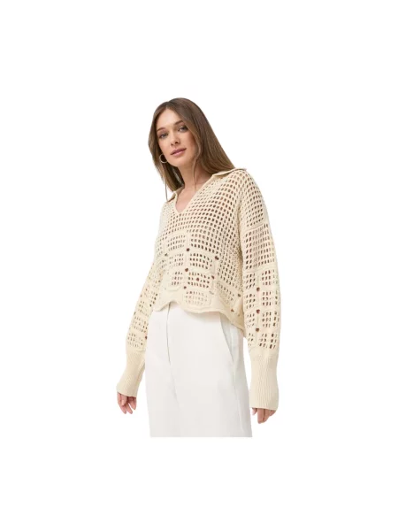 Sweter Beatrice B ze sznurkiem beżowy