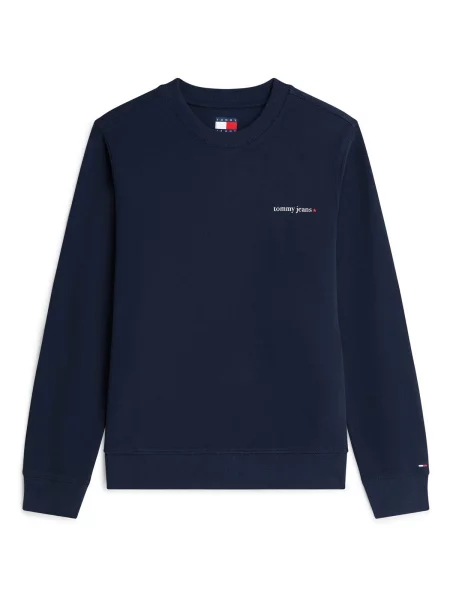 Mikina Tommy Jeans s autogramom modrá
