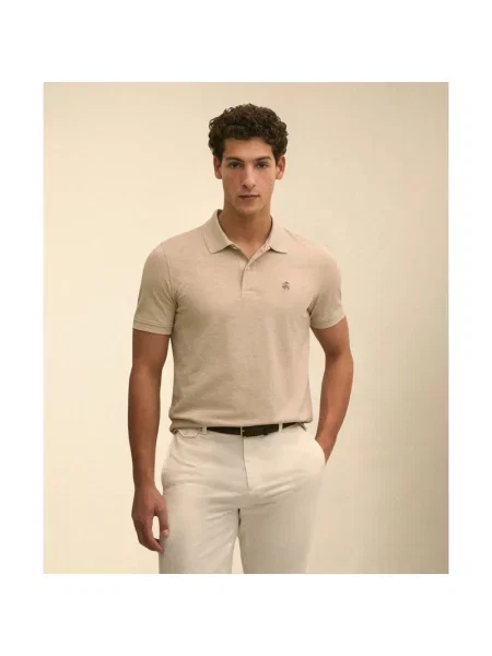 Koszulka polo Brooks Brothers polarowa beżowa