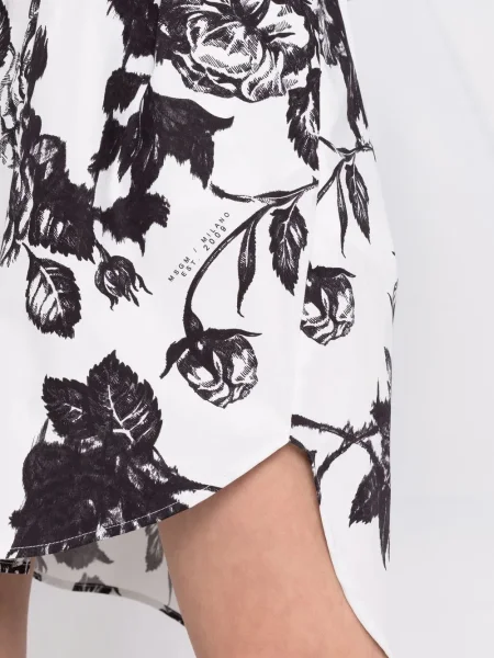 Sukienka koszulowa Msgm w kwiatki garniturowa biała