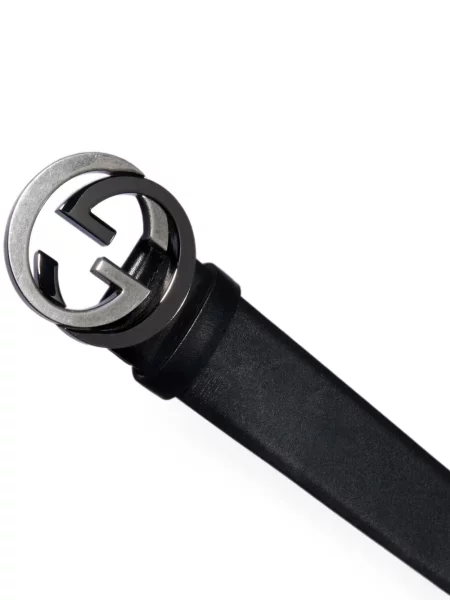 Cu centură curea Gucci din piele negru