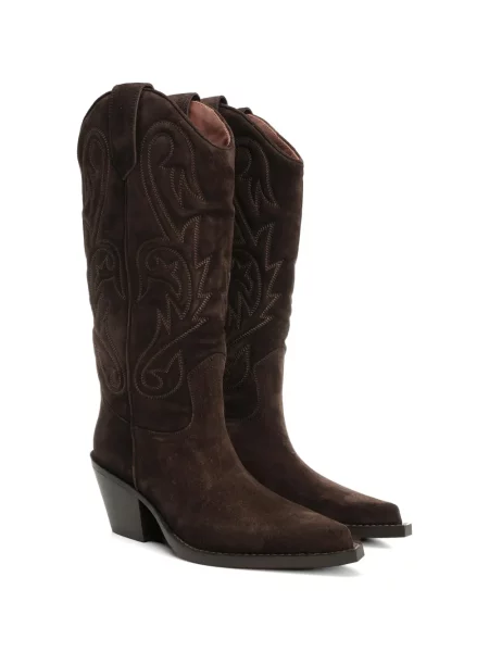 Botine Paris Texas cu broderie maro