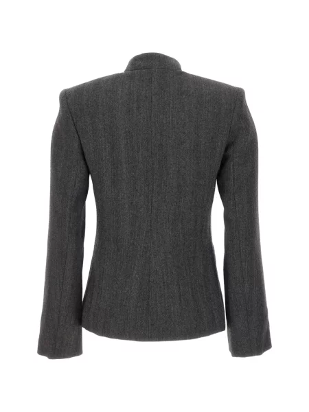 Geacă Coperni asimetrică cu model herringbone gri