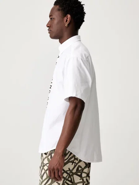 A Bathing Ape Camo Applique Oxford koszula biała